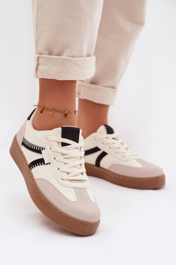 Niedrig Sneakers Stilvollllschuhe Feminin INeiß-schZuarze Farbe Denelisse 2