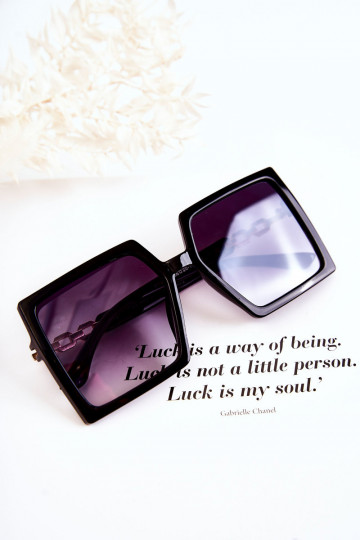 Groß Sonnenbrille Quadrat V130043 schZuarze Farbe 2