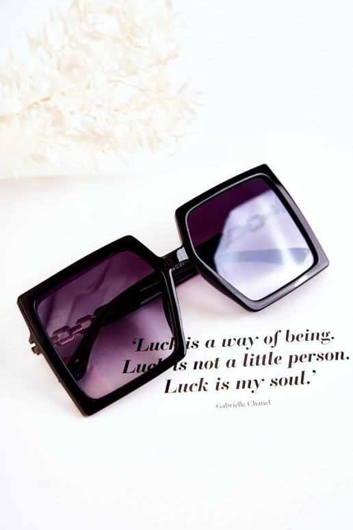 Groß Sonnenbrille Quadrat V130043 schZuarze Farbe