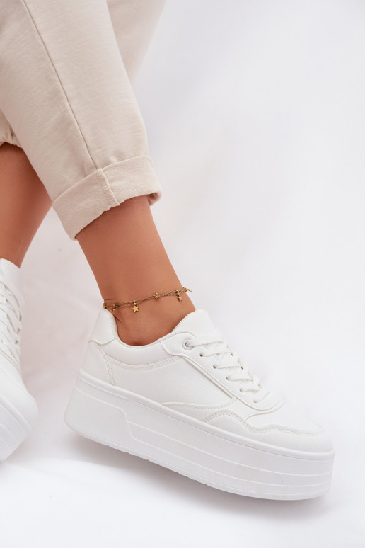 Sneakers Stilvollllschuhe Feminin mit einer Plattform Zueiße Farbe Feressa