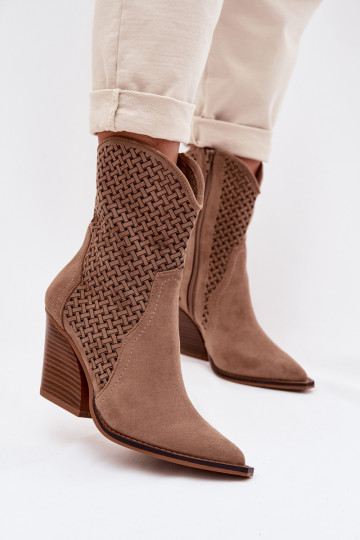 mit durchbrochenen Elementen Damenstiefel Beige Rivorina 2