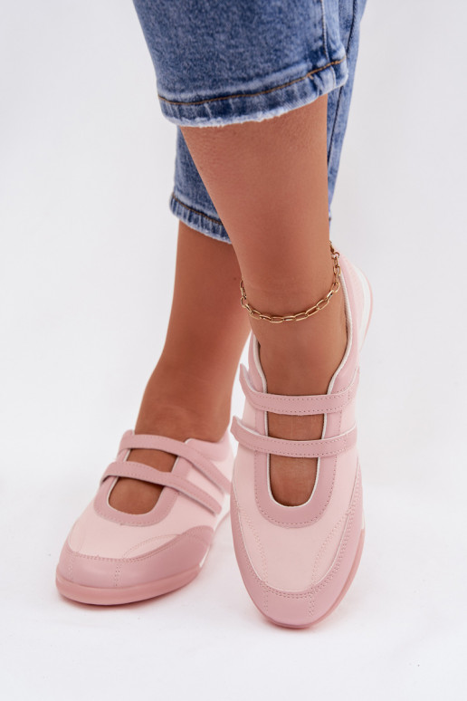 Sportlicher Stil Ballerinas Feminin mit Streifen pinke Farbe Farvessa
