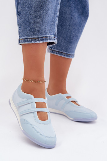 Sportlicher Stil Ballerinas Feminin mit Streifen blaue Farbe Farvessa 2
