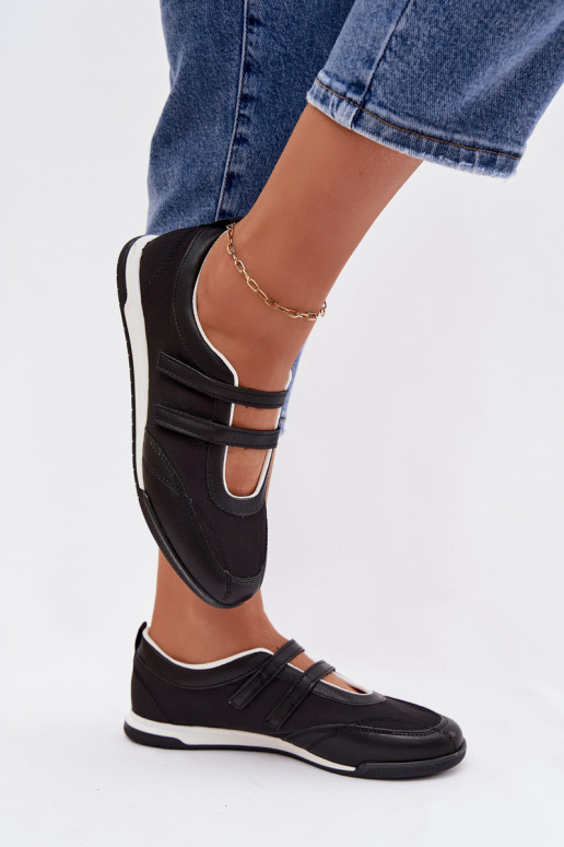 Sportlicher Stil Ballerinas Feminin mit Streifen schZuarze Farbe Farvessa