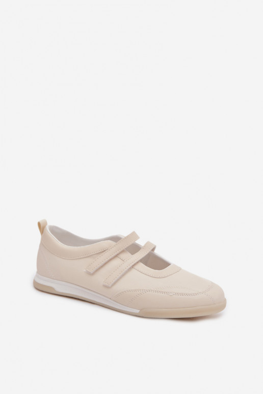 Sportlicher Stil Ballerinas Feminin mit Streifen Beige Farvessa