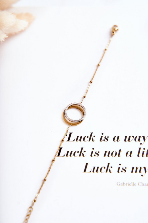 Feminin Elegant Ein Armband mit schönen Details Und Zirkone goldene Farbe