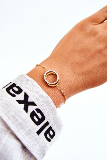 Feminin Elegant Ein Armband mit schönen Details Und Zirkone goldene Farbe 2