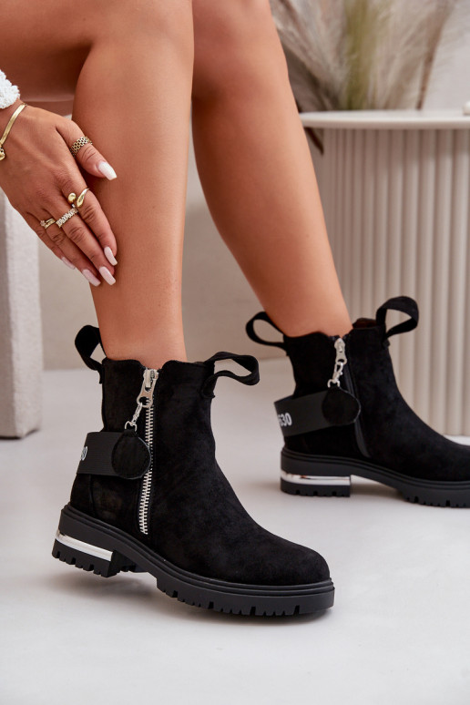 sich Zuarm laufen Damenstiefel mit Reißverschlüssen schZuarze Farbe Calvaro