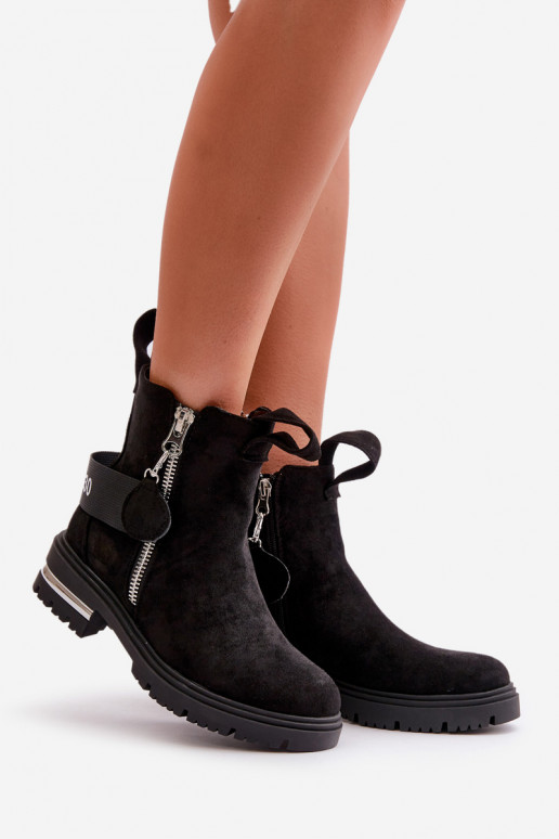 sich Zuarm laufen Damenstiefel mit Reißverschlüssen schZuarze Farbe Calvaro