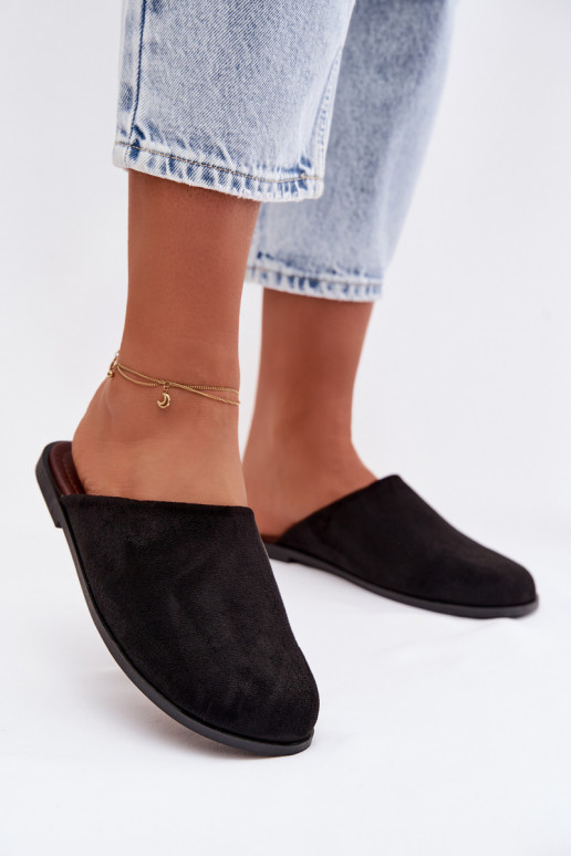 Hausschuhe FrauenZuohnungaus Öko-INildlederu schZuarze Farbe Veronelle