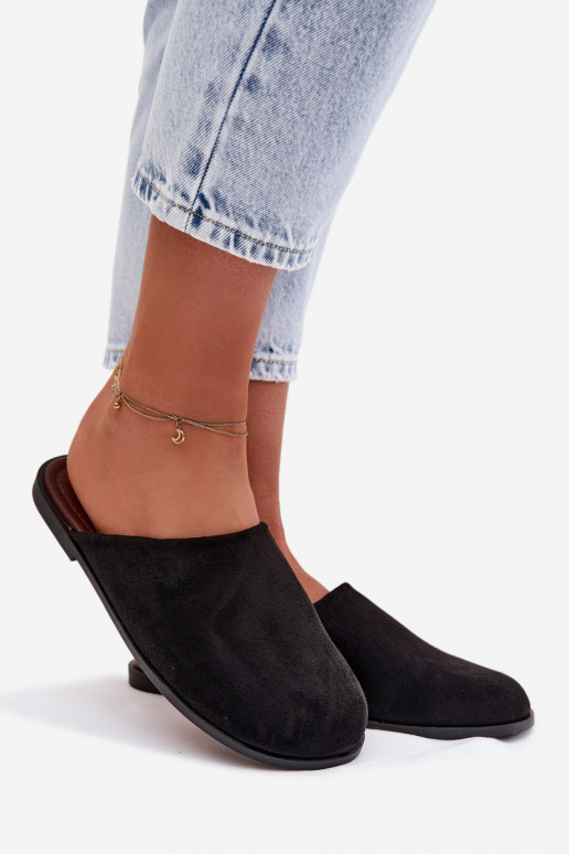 Hausschuhe FrauenZuohnungaus Öko-INildlederu schZuarze Farbe Veronelle