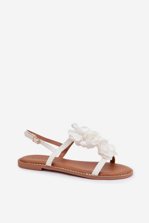 Flache Sandalen für Damen Mit Dekorationeni mit floralen Motivenkami Zueiße Farbe Noemia