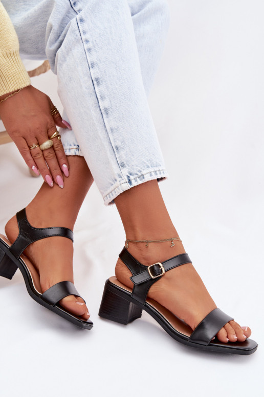 Damensandalen Eko Haut Klocke schZuarze Farbe Sabela