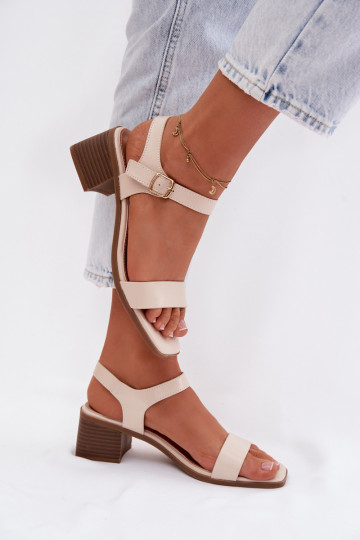 Damensandalen Eko Haut Klocke Beige Sabela