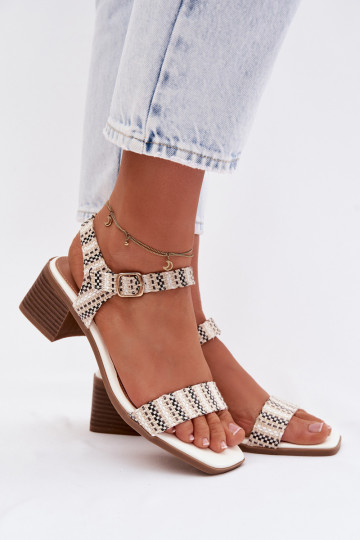Damen-Sandalen mit Plattform in Weiß Sabela