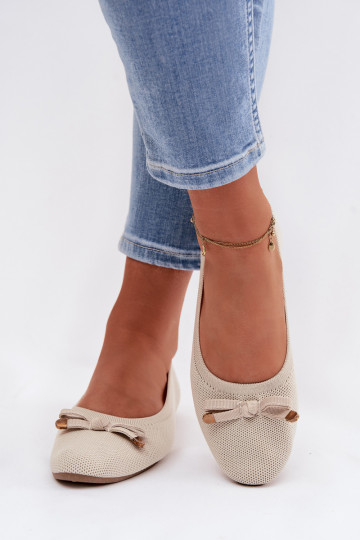 Ballerinas mit Bändern Beige Amelivra