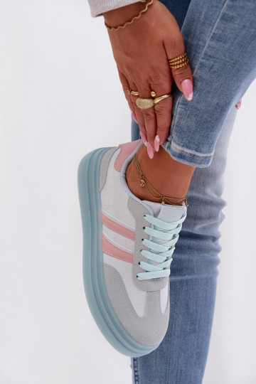Sneakers Stilvollllschuhe Feminin mit einer Plattform blaue Farbe Galleria 2