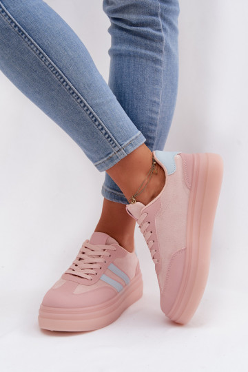Sneakers Stilvollllschuhe Feminin mit einer Plattform pinke Farbe Galleria