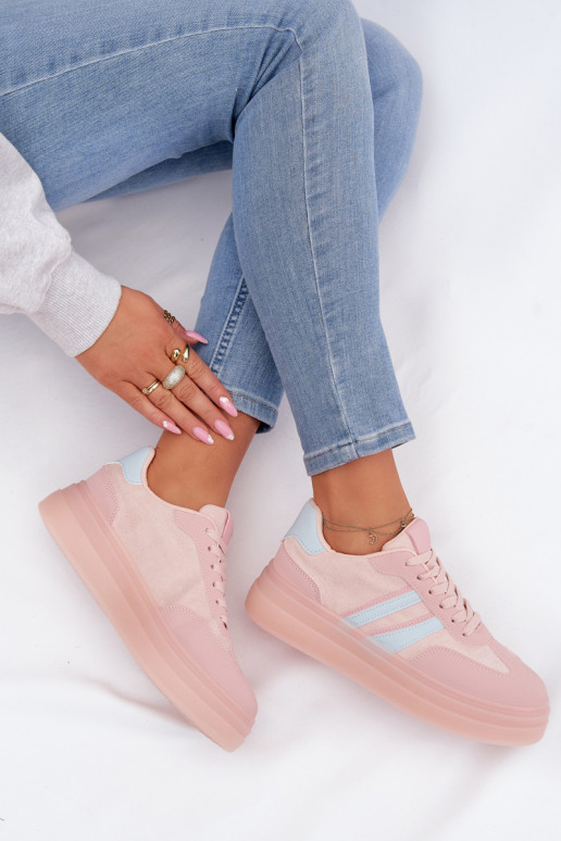 Sneakers Stilvollllschuhe Feminin mit einer Plattform pinke Farbe Galleria