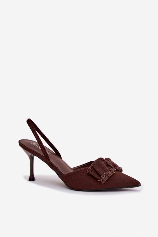 Damensandalen mit dünnen Absätzen mit Bändern CzekoladoZue Hestia