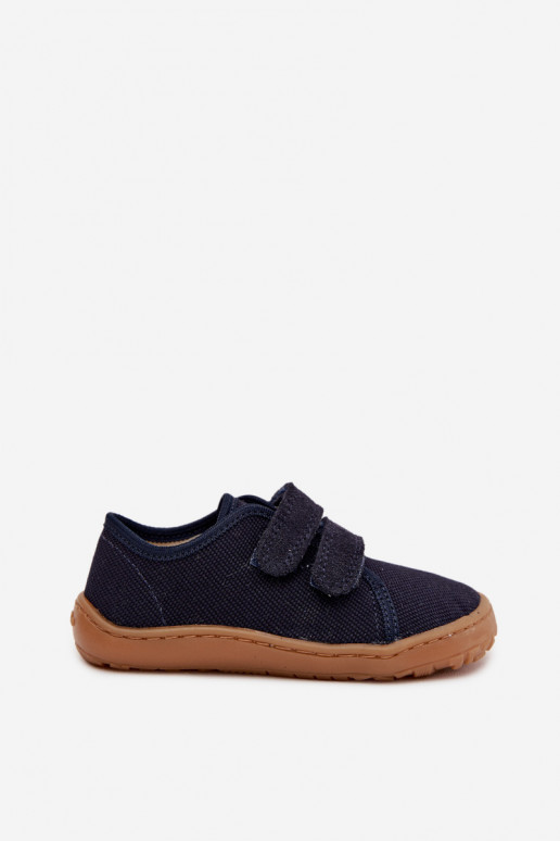 Hausschuhe Kindisch Barefoot Froddo Canvas G1700440-2 Dunkelblau