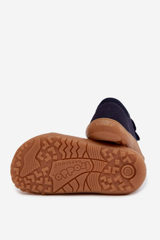 Hausschuhe Kindisch Barefoot Froddo Canvas G1700440-2 Dunkelblau