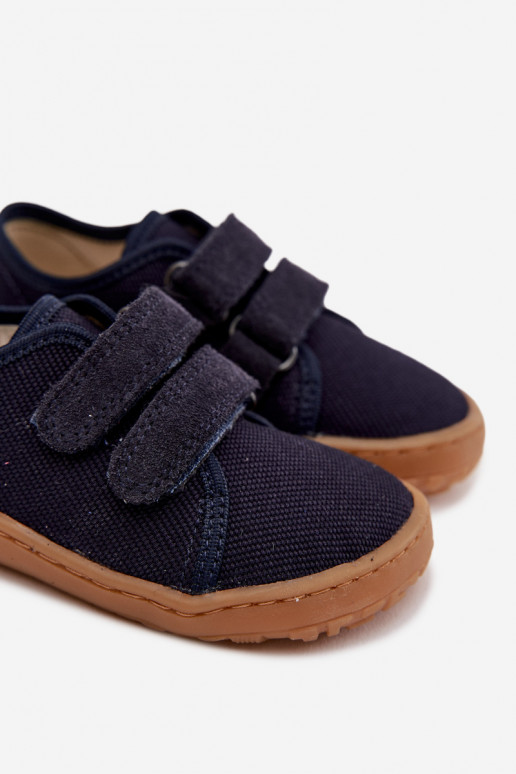 Hausschuhe Kindisch Barefoot Froddo Canvas G1700440-2 Dunkelblau