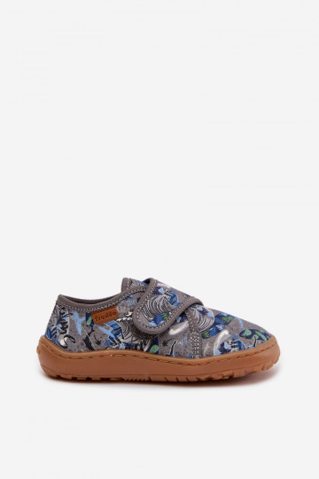 Jungen-Barefoot-Slipper mit Klettverschluss Surfer Froddo G1700438-7 in Grau 2