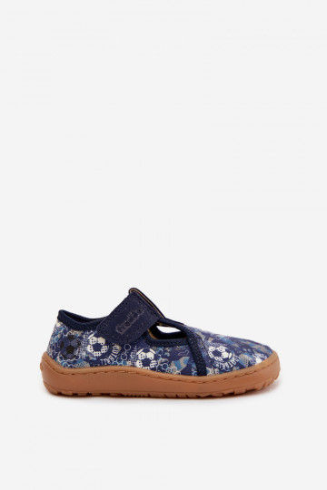 Kinder-Barefoot-Slipper mit Klettverschluss und Bällen Froddo Canvas G1700439-5 in Blau 2