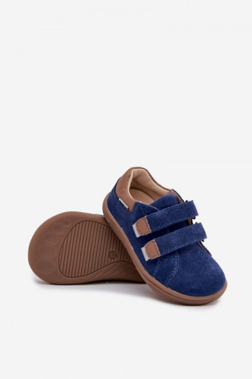 Lederne Barfuß-Kinderschuhe mit Reflektoren Bartek 8600366 in Dunkelblau 2