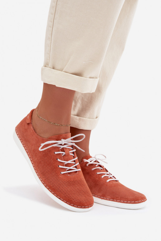 Schuhe FemininErmöglichtturalnego aus INildlederu S.Barski LR61-7080 orange Farbe