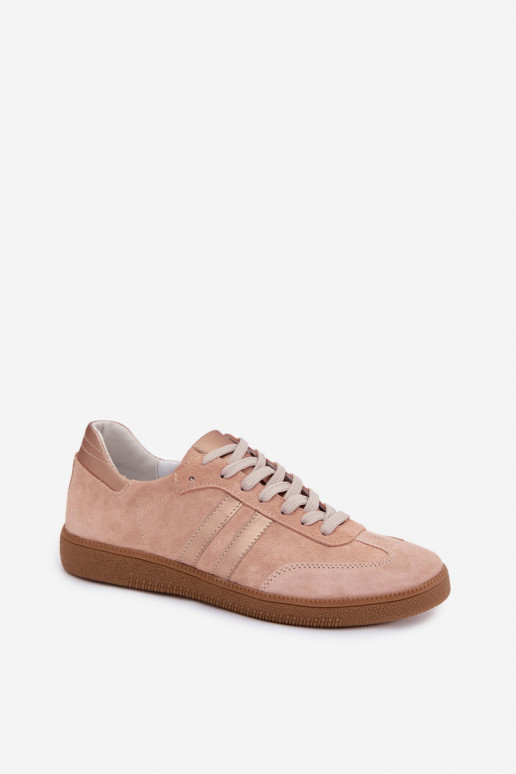 Zazoo N1068 Damen-Sneaker aus Kunstwildleder in Rosa