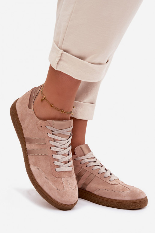 Zazoo N1068 Damen-Sneaker aus Kunstwildleder in Rosa