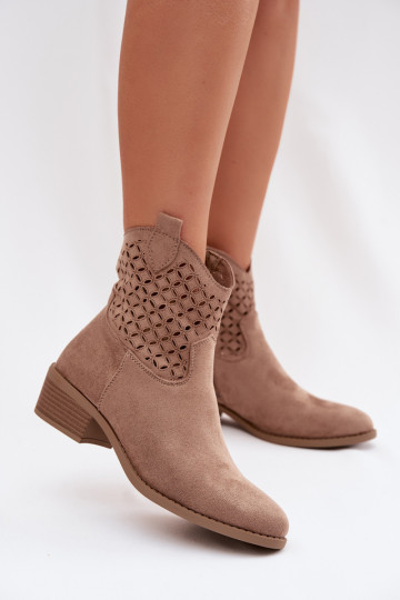 Durchbrochene Stiefel Feminin mit Absätzen Beige Briavine 2