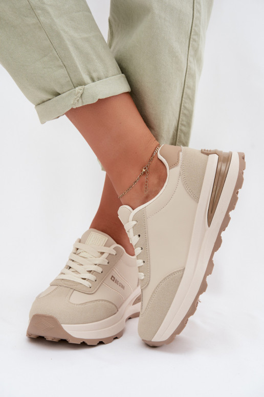 Sneakers Stilvollllschuhe Turnschuhe Feminin Big Star TT274876 HI-POLY SYSTEM Beige