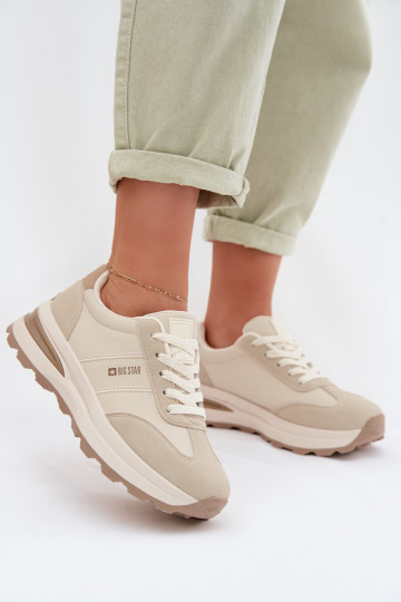 Sneakers Stilvollllschuhe Turnschuhe Feminin Big Star TT274876 HI-POLY SYSTEM Beige 2