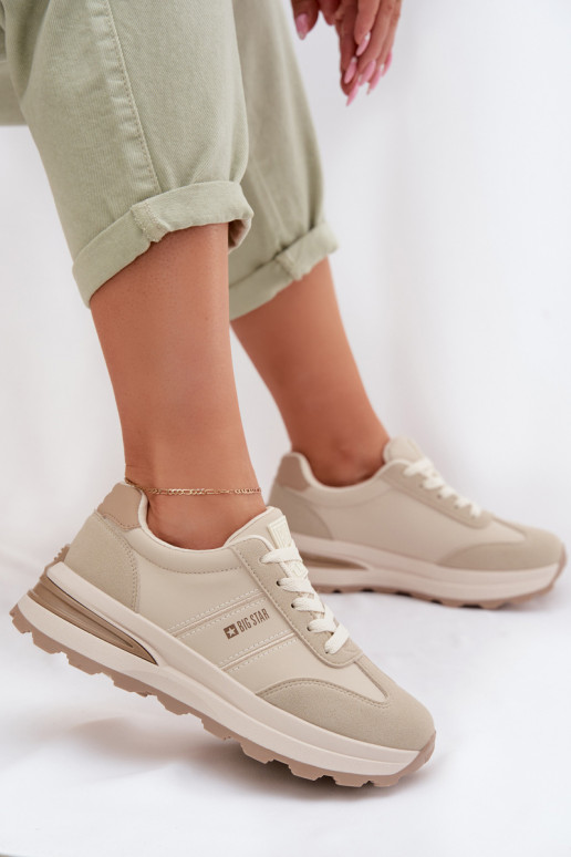 Sneakers Stilvollllschuhe Turnschuhe Feminin Big Star TT274876 HI-POLY SYSTEM Beige