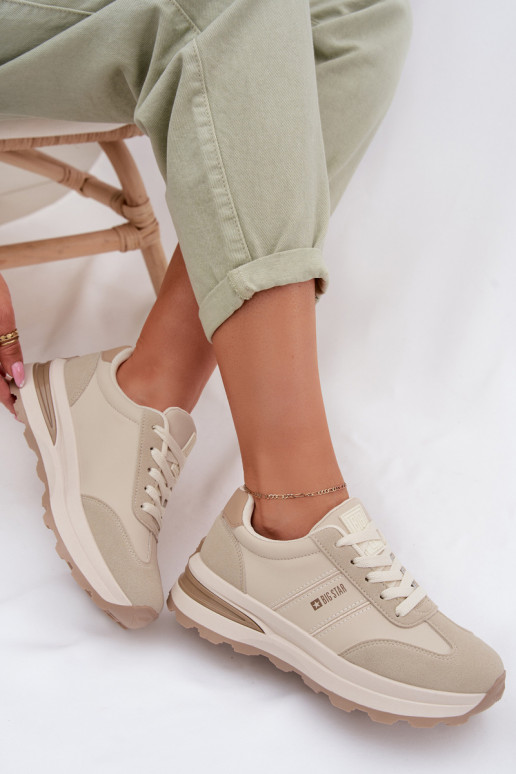 Sneakers Stilvollllschuhe Turnschuhe Feminin Big Star TT274876 HI-POLY SYSTEM Beige