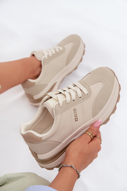 Sneakers Stilvollllschuhe Turnschuhe Feminin Big Star TT274876 HI-POLY SYSTEM Beige