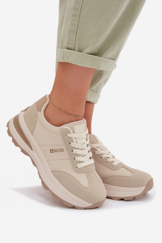 Sneakers Stilvollllschuhe Turnschuhe Feminin Big Star TT274876 HI-POLY SYSTEM Beige