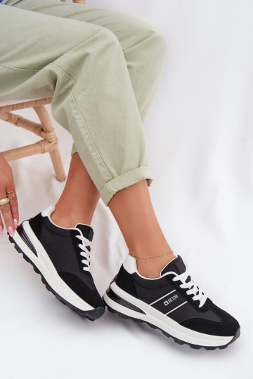 Sneakers Stilvollllschuhe Turnschuhe Feminin Big Star TT274877 HI-POLY SYSTEM schZuarze Farbe