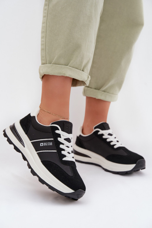 Sneakers Stilvollllschuhe Turnschuhe Feminin Big Star TT274877 HI-POLY SYSTEM schZuarze Farbe