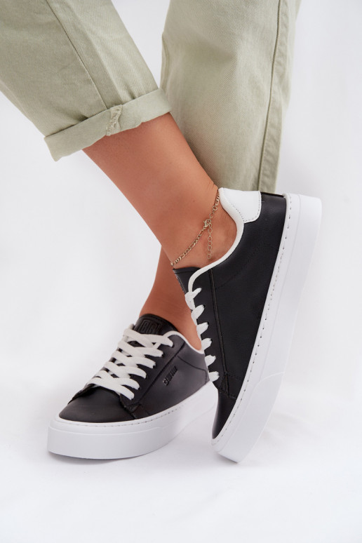 Sneakers Stilvollllschuhe Feminin aus Öko-Leder Big Star TT274927 HI-POLY SYSTEM schZuarze Farbe