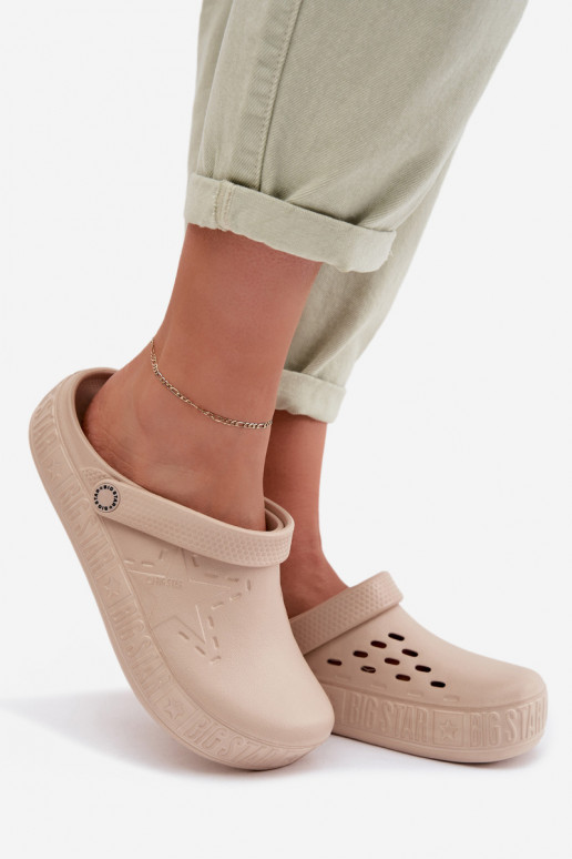 Hausschuhe Verstopfungen Feminin Leichte Hausschuhe Big Star TT274A083 Beige