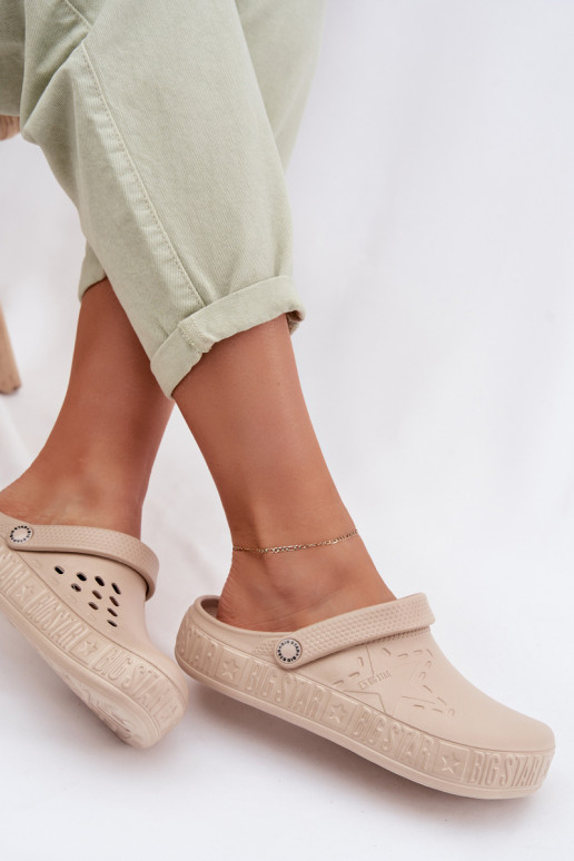 Hausschuhe Verstopfungen Feminin Leichte Hausschuhe Big Star TT274A083 Beige