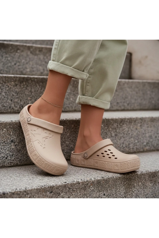 Hausschuhe Verstopfungen Feminin Leichte Hausschuhe Big Star TT274A083 Beige