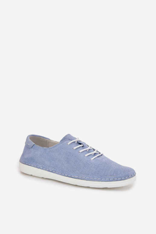 Schuhe FemininErmöglichtturalnego aus INildlederu S.Barski LR61-7080 blaue Farbe