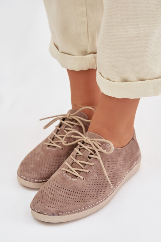 Schuhe FemininErmöglichtturalnego aus INildlederu S.Barski LR61-7080 Beige