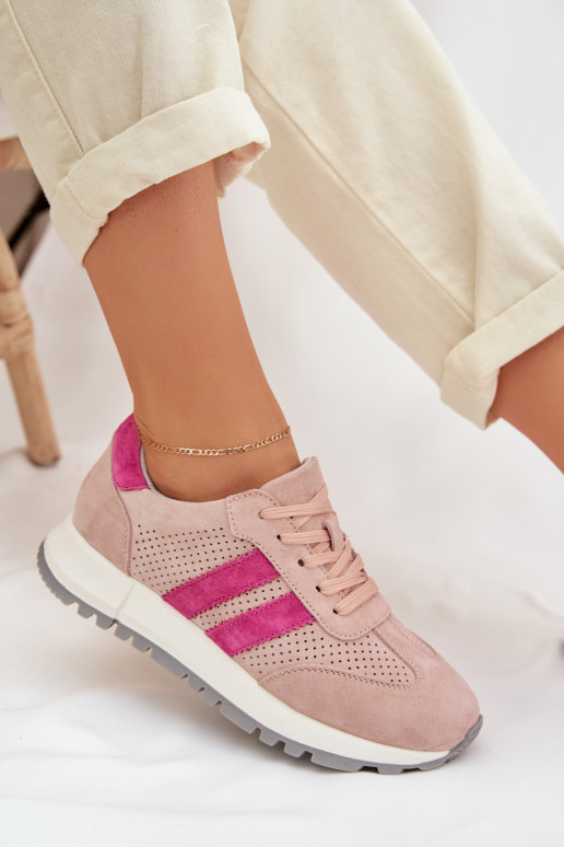 Sneakers Stilvollllschuhe FemininErmöglichtturalnego aus INildlederu pinke Farbe Es mussrceline