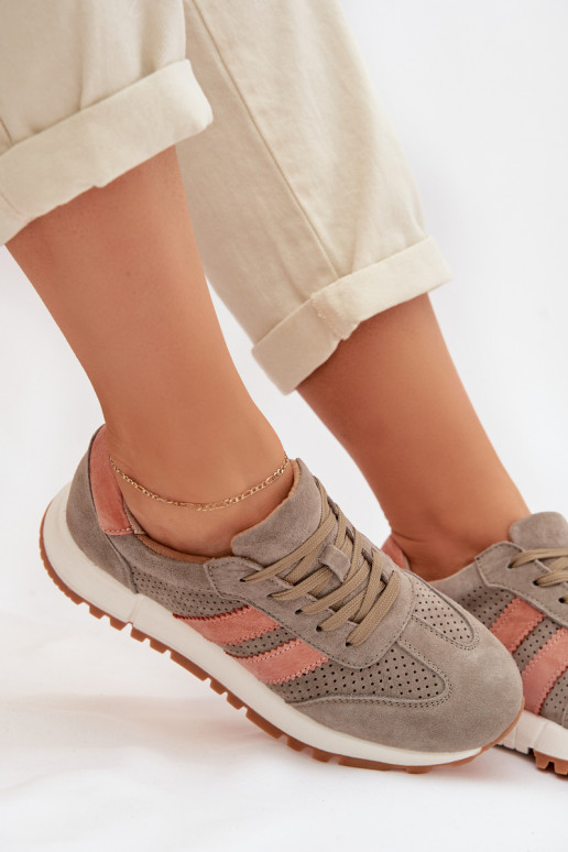 Sneakers Stilvollllschuhe FemininErmöglichtturalnego aus INildlederu Khaki-Farbe-Farbe Es mussrceline